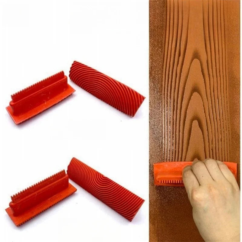 New Paint Brush Wood Graining Rubber Roller Brush Painting Tools Imitation Wall Painting Home Decoration Art Embossing Graining