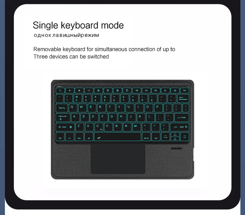 AJIUYU Backlight Magic Keyboard For XiaoMi Redmi Pad Pro 12.1 inch Folio Smart Case Portuguese Spanish Arabic Keyboard Cover