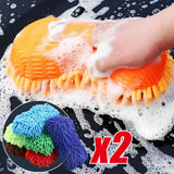 2Pcs Coral Car Wash Mitts Car Cleaning Sponge Care Detailing Brushes Auto Gloves Styling Car Cleaning Tools Auto Accessories
