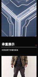 Caja de zapatos de acrílico transparente, tamaño 48, grande, gruesa, antioxidante, apertura frontal, apertura lateral, caja de zapatos AJ con succión magnética