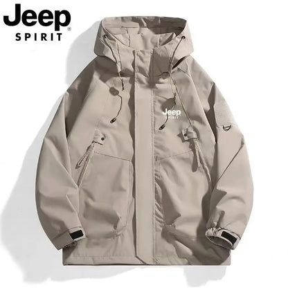 JEEP windbreaker jacket for both men and women, new Spring/Autumn 2026 style windproof hooded sport outdoor loose top