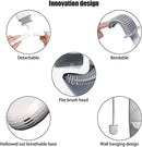 Wall Mounted Toilet Brush Replacement Long Handled Silicone Toilet Brushes Quick Drying Soft Bristles Toilet Bidet Bathroom Set