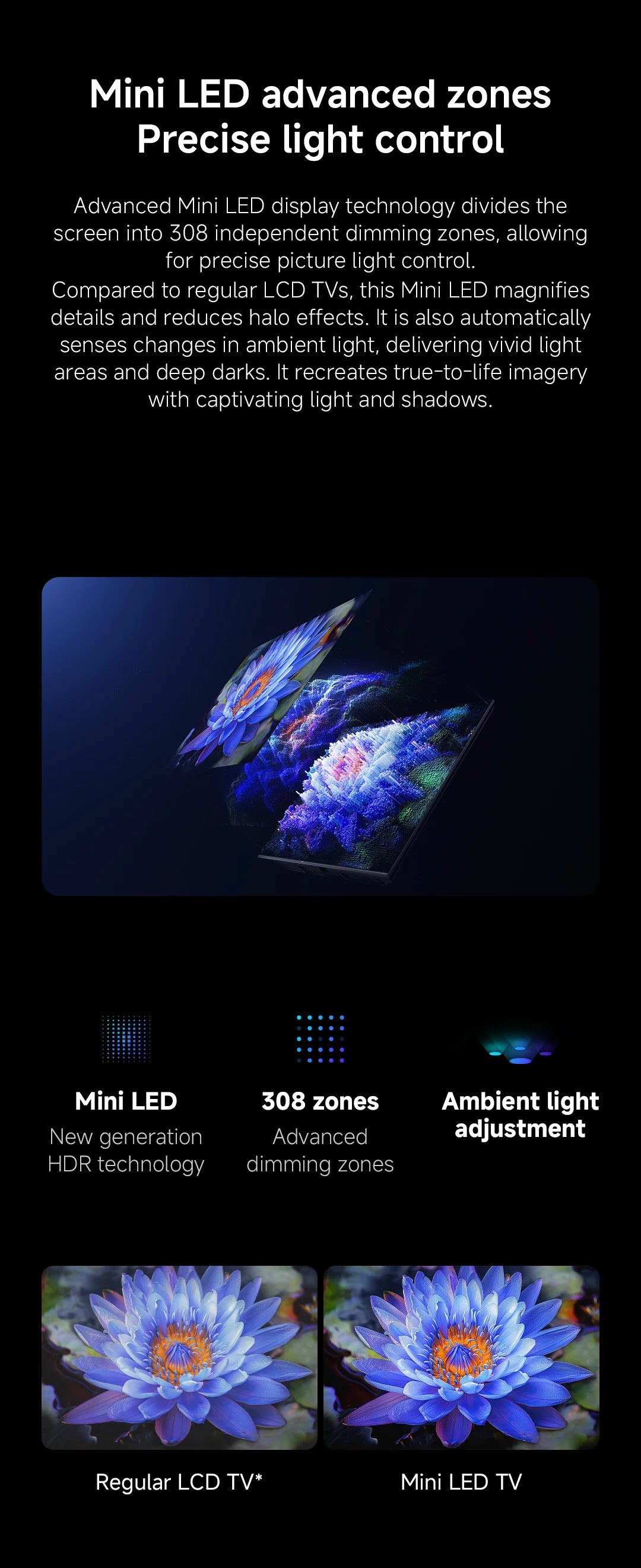 XIAOMI S MINI 55 144Hz QD-Mini LED Dolby Vision® IQ, Dolby Atmos® Google TV