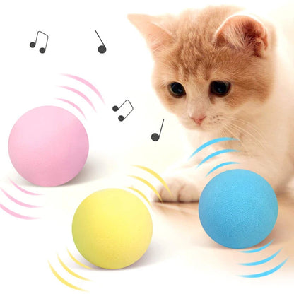 Juguetes inteligentes para gatos, pelota interactiva de peluche, juguete eléctrico de entrenamiento con hierba gatera, juguete con sonido táctil para gatitos, producto para mascotas, juguete con chirrido, pelota, suministros para gatos