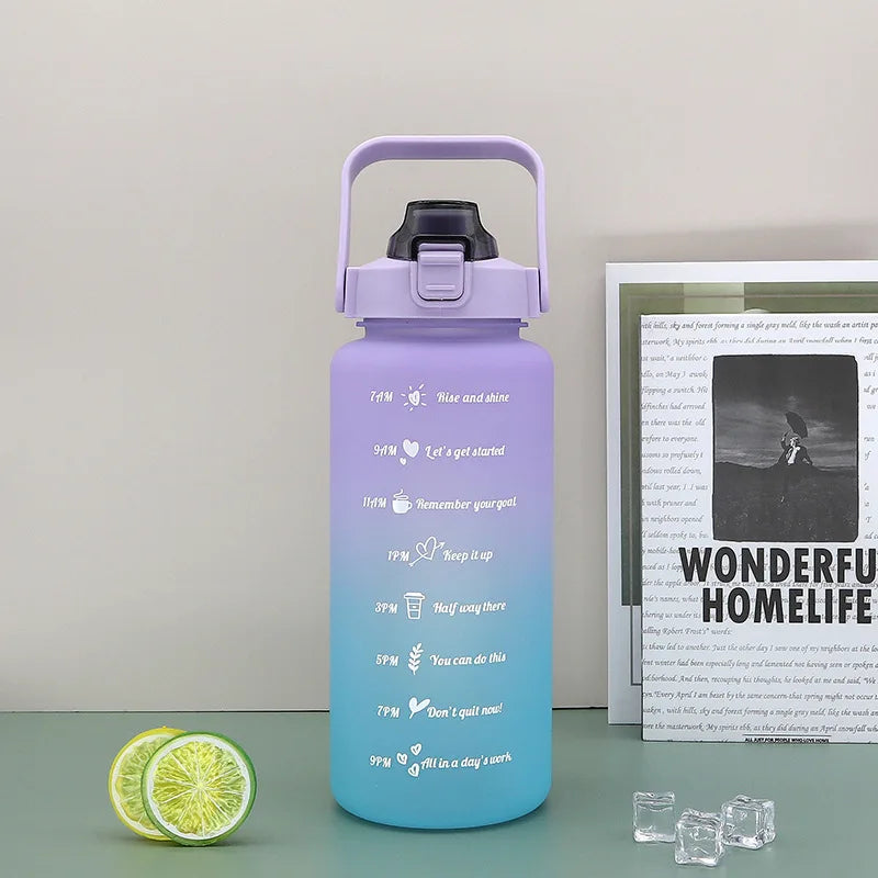 2025 Spring/Summer 2L Large Capacity Outdoor Plastic Bouncing Straw Sports Water Bottle Leak-proof Portable Refill Cups