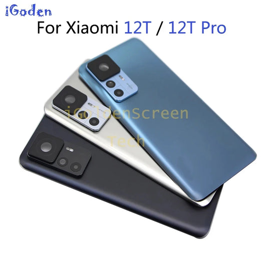 Cubierta de 6.67" para Xiaomi 12T 12t pro, tapa trasera de batería, carcasa trasera (22071212AG, 22081212UG), repuesto de puerta trasera de cristal.