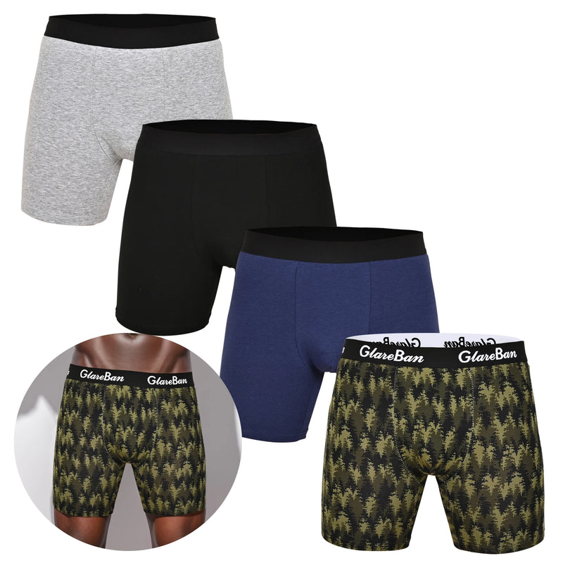 4pcs Pack Mid-Long Boxer Shorts Men Underwear Cotton Male Underpants for Men Sexy Homme Boxershorts Box Panties Slips Set Lot