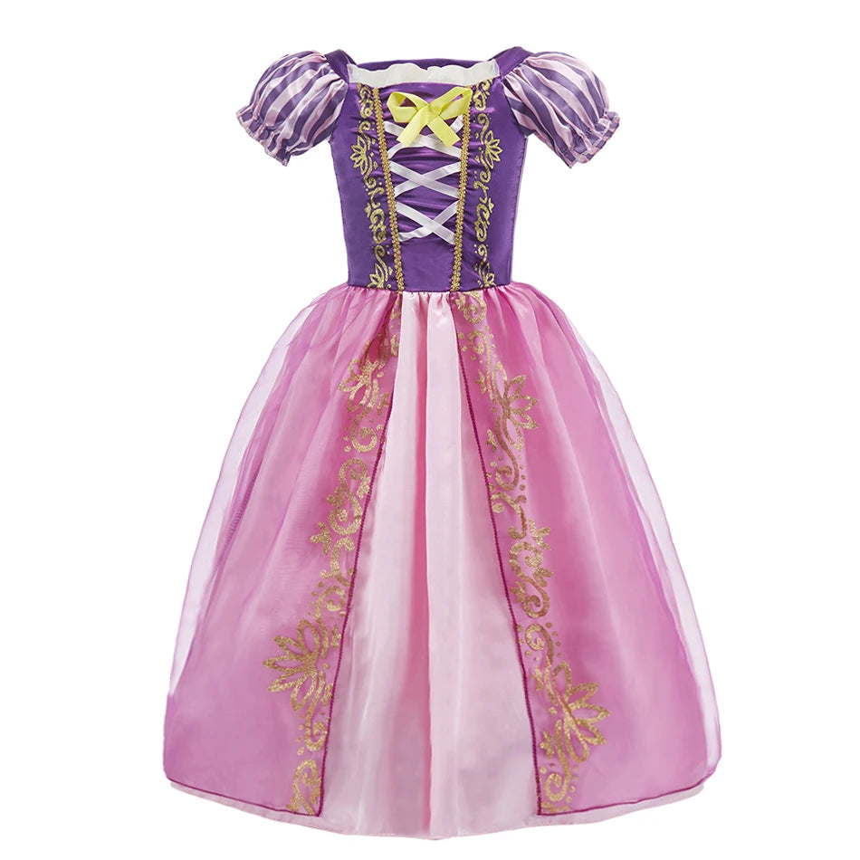 Fantasia de Princesa Rapunzel para Meninas – Cosplay Infantil para Halloween, Aniversário, Festa, Concurso ou Carnaval