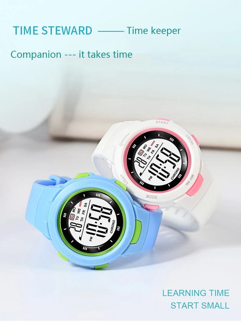UTHAI CE49 Kids Watches Fashion Luminous Waterproof Alarm Clock Smart Watches Boys and Girls Student Electronic Wristwatch Gift