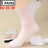 5 Pairs Plus Size EUR 45-50 Prevent Varicose Veins Socks Mens Diabetics Patients Cotton Loose Mouth Sock Man Women Comfort Meias