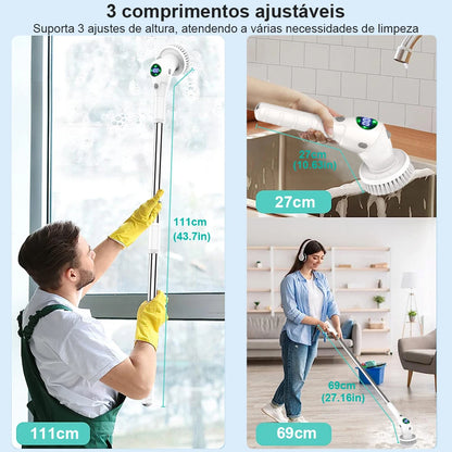 Cepillo de limpieza eléctrico 8 en 1, multifuncional, inalámbrico, giratorio, para baño, cocina, ventanas, inodoro. 