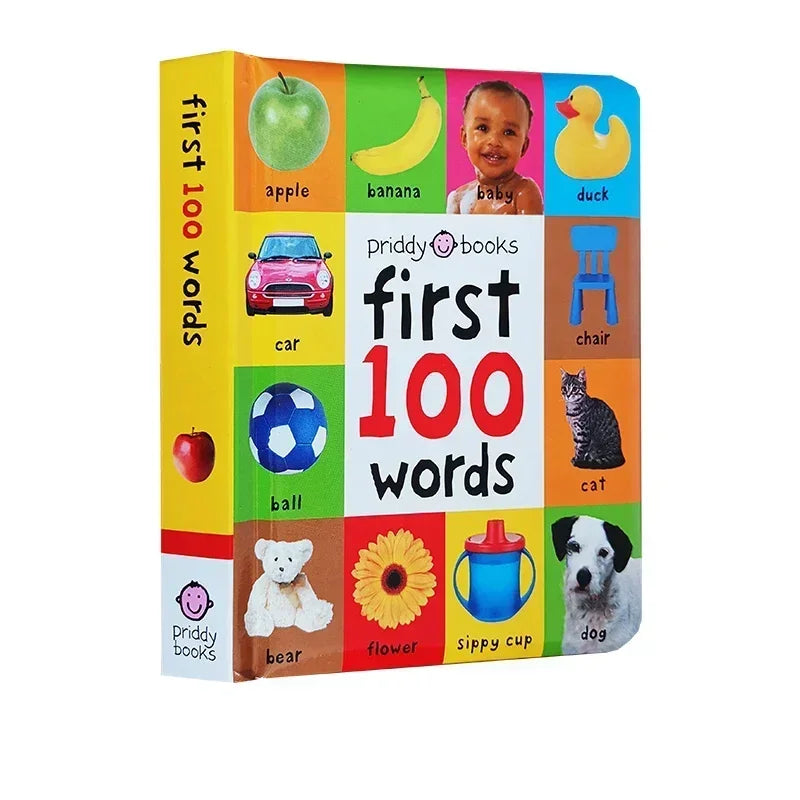 Montessori First 100 English Words Learning Cardboard Book Animals Colors Numbers Language Physical Picture Teaching Aids