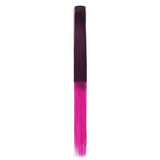 New Stripe Printed Clip-in Hair Extensions Synthetic Straight Hair Highlights Colorful 18 Inch Wig Hairpieces for Girls
