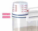 1Pc Sealed Cereal Insect-Proof Rice Bucket with Measuring Cup Transparent Rotary Food Moistureproof Tank Kitchen Storage Box 2KG