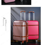 Rolling Luggage Set Women's Fashion Combination Lock Travel Suitcase Set Universal Cosmetic Bag Retro 2-Piece Trolley Luggage Set
