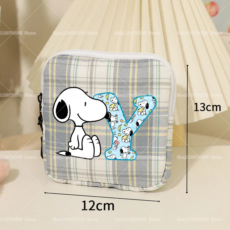 Snoopys Storage Bag Women Large-capacity Lipstick Sanitary Napkin Storage Bag Cute Anime Travel Portable Simple Girls Coin Purse