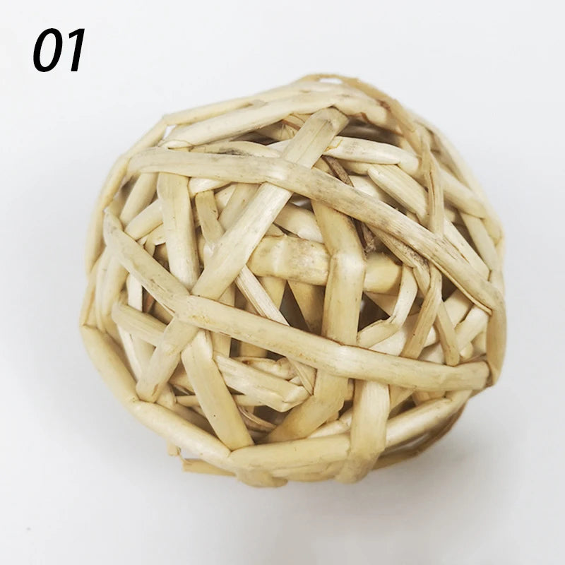 10 Styles 7CM Chewing Braided Ball Guinea Pig Rabbit Hamster Small Animal Play Pet Interactive Chew Toy Natural Grass Ball