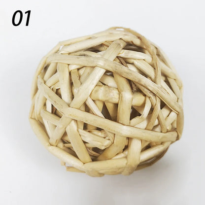 10 Styles 7CM Chewing Braided Ball Guinea Pig Rabbit Hamster Small Animal Play Pet Interactive Chew Toy Natural Grass Ball