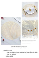 Placemats Set of 1/4Pc Light Luxury Placemat Table Mat Wide Application PVC Table Decor Round Protector Mat Heat Resistant Pad
