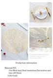 Placemats Set of 1/4Pc Light Luxury Placemat Table Mat Wide Application PVC Table Decor Round Protector Mat Heat Resistant Pad