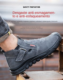 Genuine Leather Cow Suede Safety Work Shoes For Men Composite Head Anti Nail Anti Static Welding Shoes Indestructible Boots