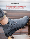 Genuine Leather Cow Suede Safety Work Shoes For Men Composite Head Anti Nail Anti Static Welding Shoes Indestructible Boots