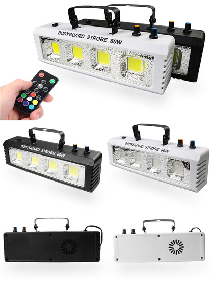 Luces estroboscópicas ALIEN RGB blancas para DJ, discoteca, 40 W, 60 W, 80 W y 100 W, con control remoto, sonido flash, para fiestas, bodas, vacaciones, escenarios.