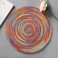 Placemats for Dining Table 1PC Linen cotton woven non-slip ironing placemat teacup mat Round plate mat flower mat kitchenware
