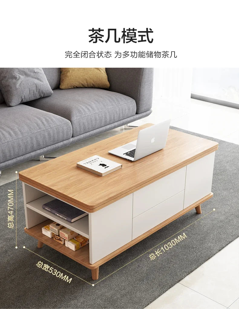 Lift Up Storage Coffee Table Trau White High Modern Nordic Coffee Table Minimalist Apartment Couchtisch Home Furniture
