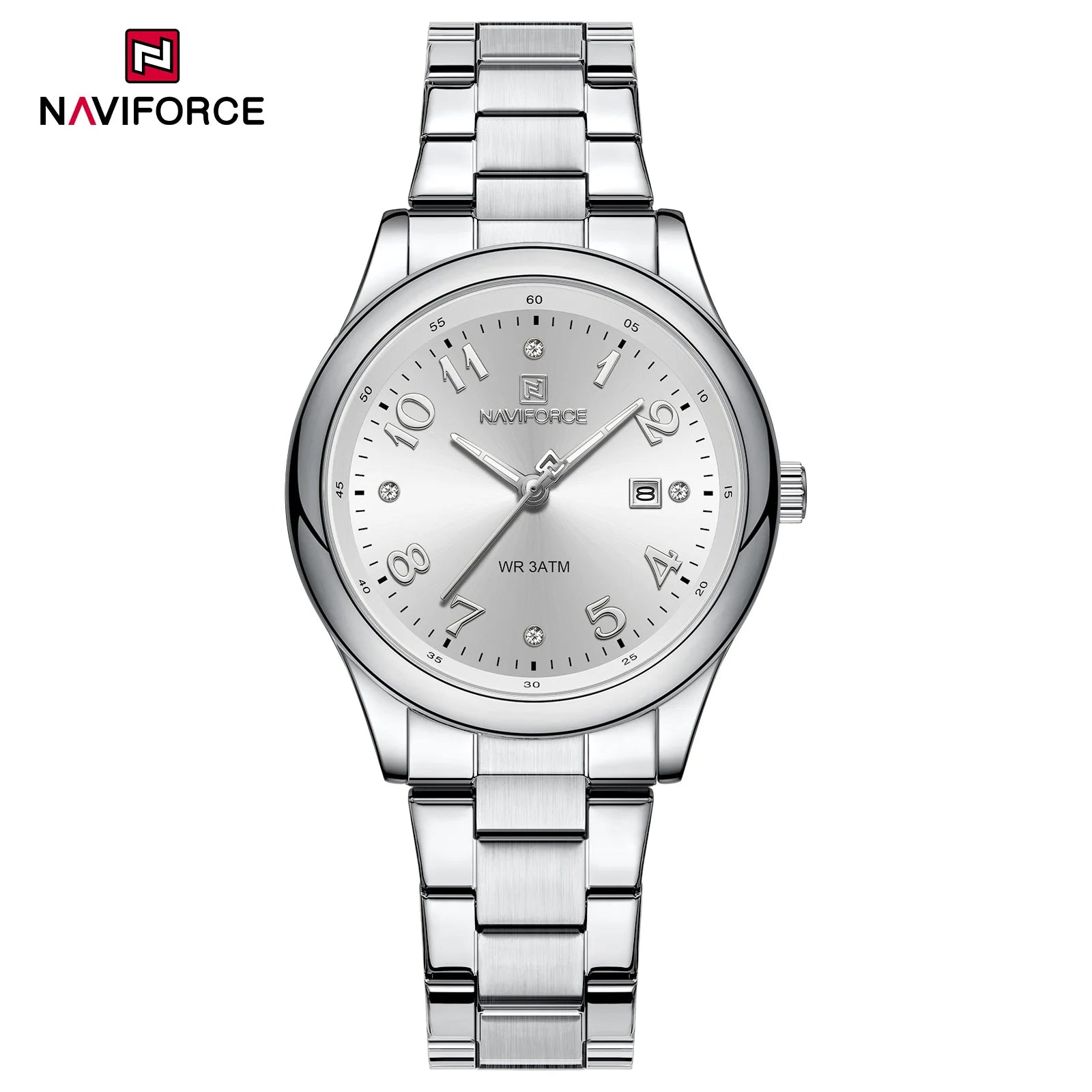 NAVIFORCE Luxury Watch for Women Waterproof Luminous Date Stainless Steel Ladies Quartz Watches Fashion Casual Wristwatch Girl