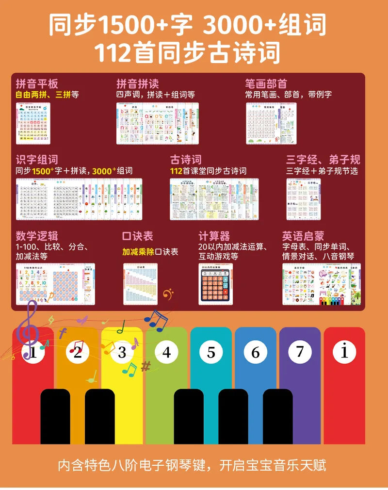 Language, Math, English Enlightenment, Audiobooks, Children's Cognitive Early Education, Learning Aids
