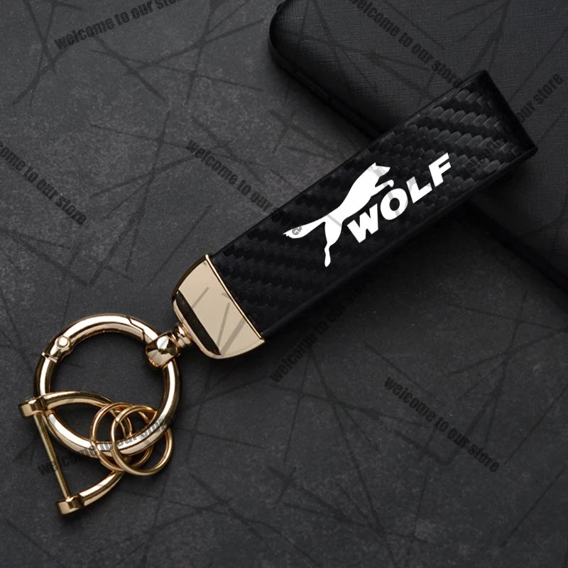 Car Keychain For PUMA ST Cougar Wolf MK3 MK4 MK5 MK6 Logo Carbon Fiber Leather Zinc Alloy Emblem Key Chain Accessories