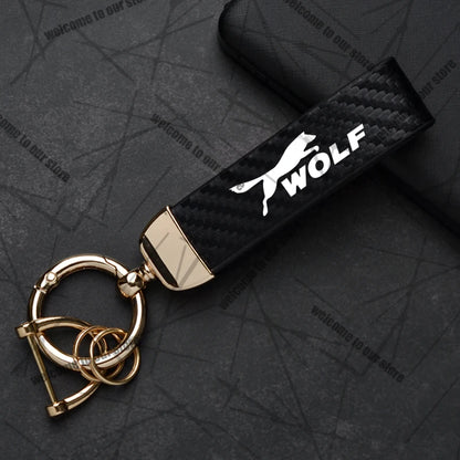 Car Keychain For PUMA ST Cougar Wolf MK3 MK4 MK5 MK6 Logo Carbon Fiber Leather Zinc Alloy Emblem Key Chain Accessories