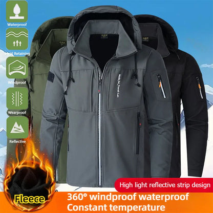Chaqueta gruesa y cálida para hombre, abrigos de otoño e invierno, chaquetas para exteriores, esquí, escalada, cortavientos, chaqueta acolchada impermeable para hombre