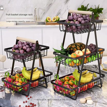 Double Layer Multifunctional Storage Basket, Desktop Shelf, Snack And Fruit Storage Table, With Two Layers Of Storage On Top