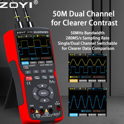 ZOYI Two-channel oscilloscope ZT-703S multifunction signal generator 3-in-1 high-precision electrician