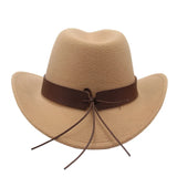 Classic Cattleman Cowboy Hat Retro Bull Head Studded Leather Band Felt Hat Unisex Western Party Cosplay Hat Wide Brim Fedora