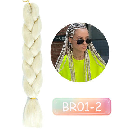 Lupu 24 "extensões de cabelo sintético longo ombre trança para mulheres preto roxo rosa azul loiro jumbo tranças suporte atacado