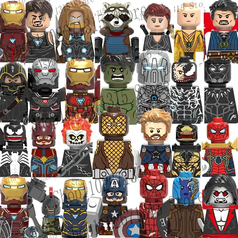 Marvel Avengers Superhero Building Blocks Iron Man Doctor Strange Hulk Thanos Spider-Man Venom Hawkeye Bricks Toys