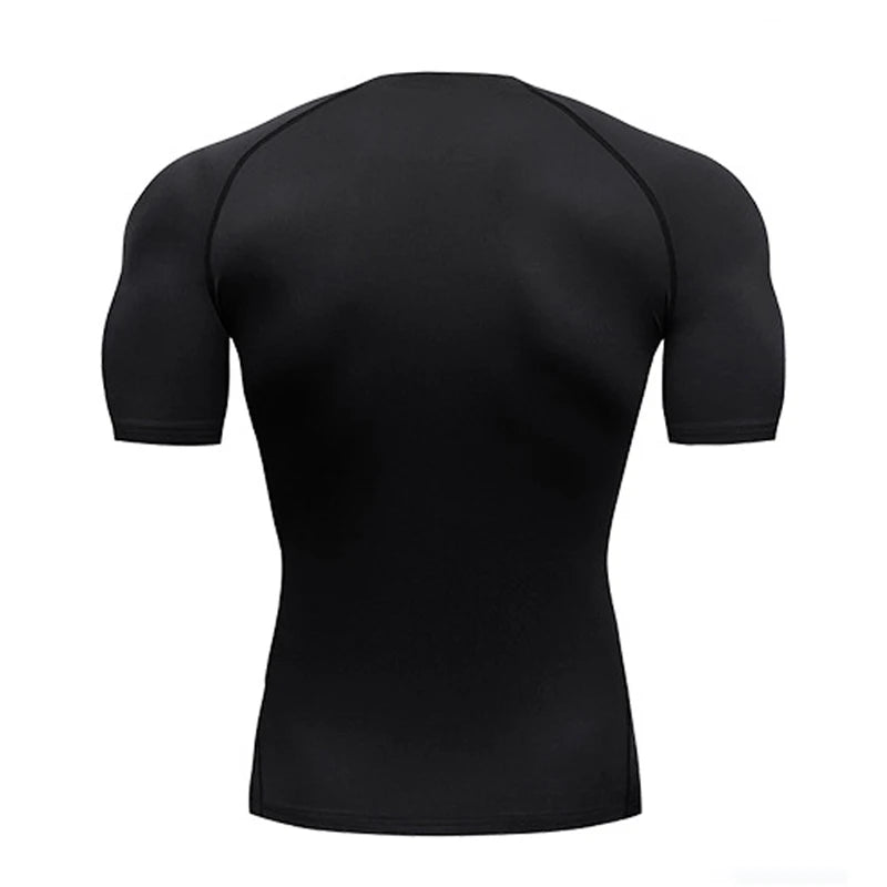 Camiseta de compresión para hombre, transpirable, de secado rápido y con absorción de humedad, ideal para deportes al aire libre.