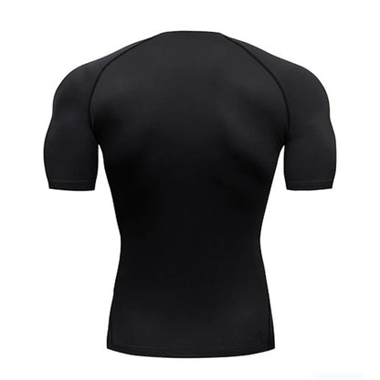 Camiseta de compresión para hombre, transpirable, de secado rápido y con absorción de humedad, ideal para deportes al aire libre.