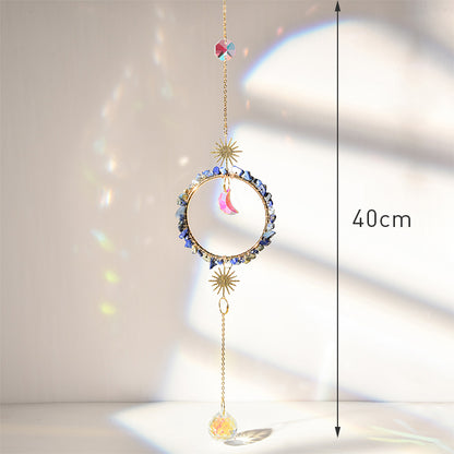 Colgante de cristal para jardín, atrapasol, campanillas de viento, prisma arcoíris, cadena de cristal para ventana, campana colgante, árbol de Navidad, decoración del hogar