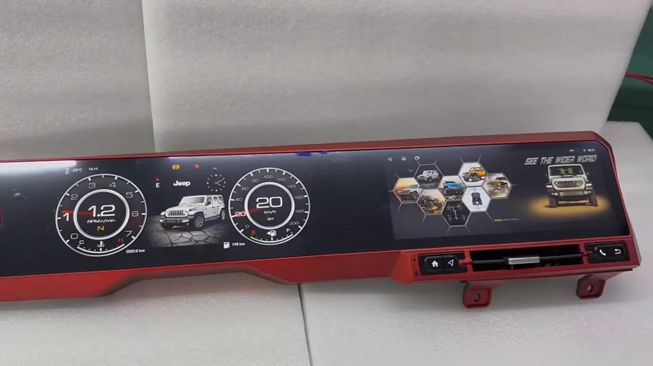 For Jeep Wrangler 2018-2022 Carplay LCD Instrument Panel Dual Screen Android Multimedia Video Player GPS Navigation Android Auto