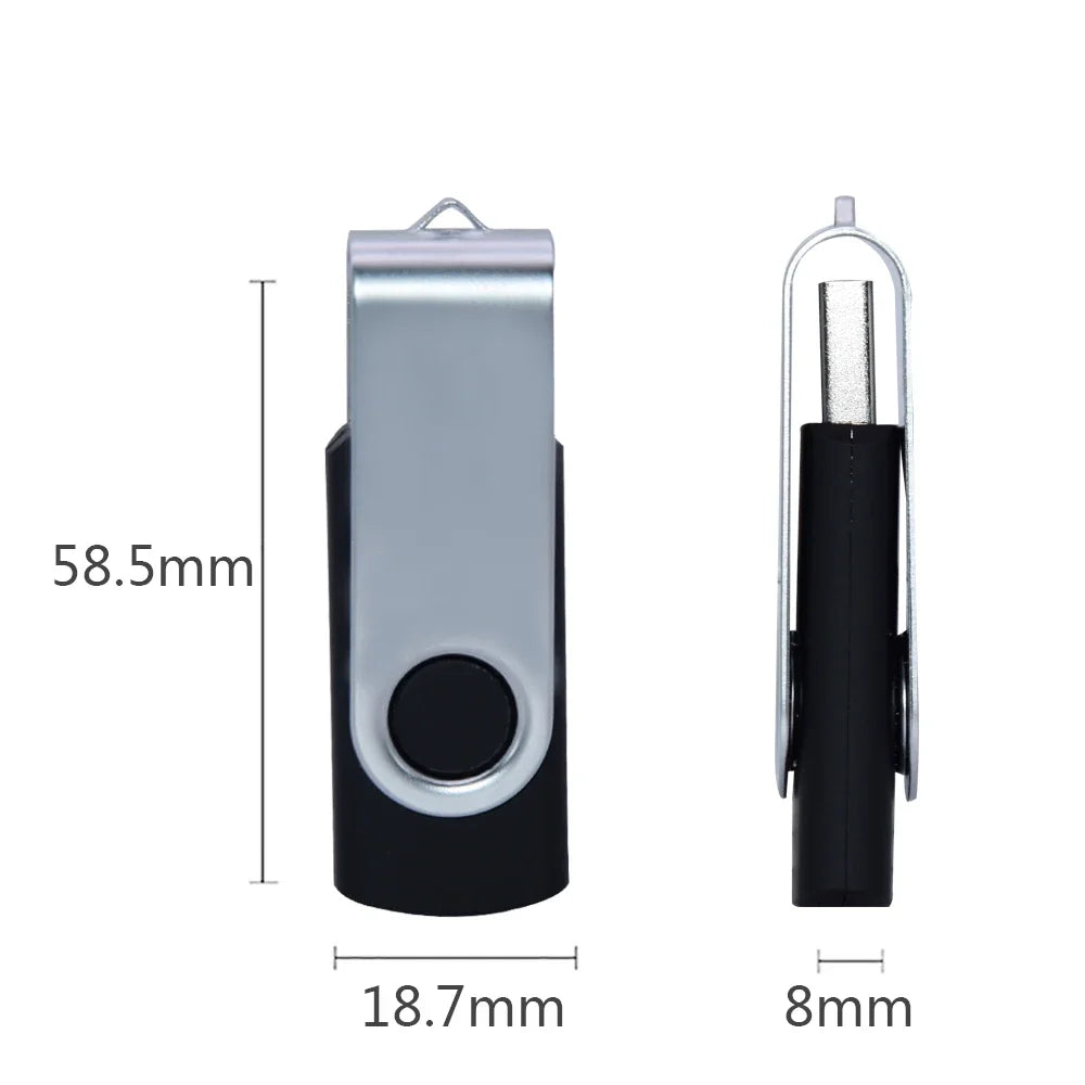 флешка usb 32GB Flash Drive 16 Giga Memory Stick Metal Jump Drive Swivel Pendrive Portable 64 128 GB cle usb 2.0 Pen Drives