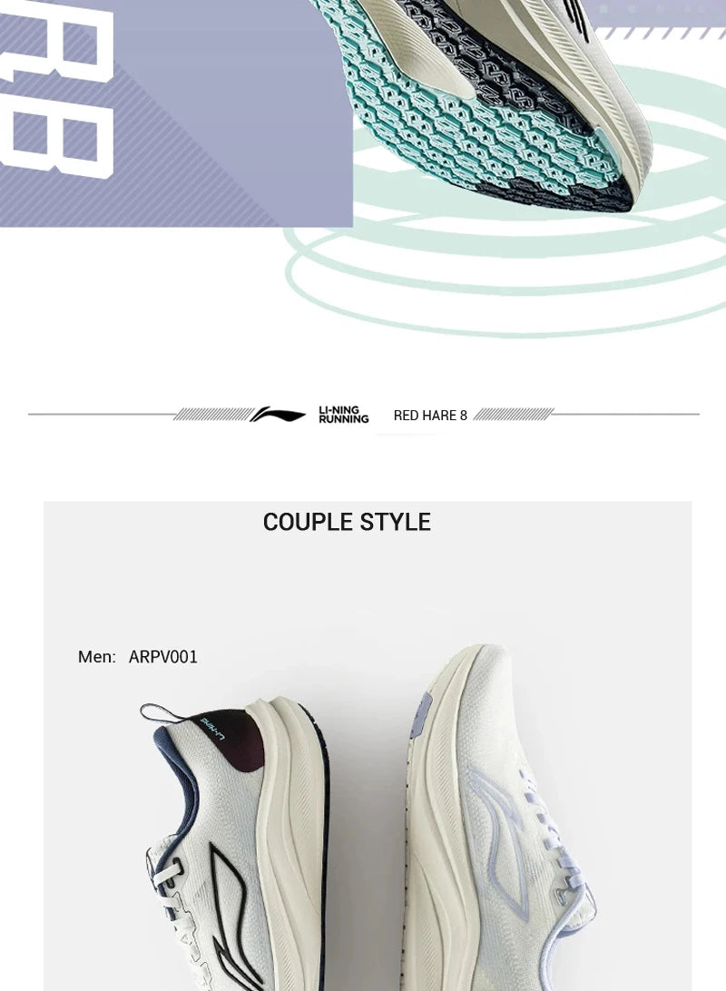 Li-Ning Men's RED HARE 8 Racing Running Shoes LIGHT FOAM ULTRA Reflective Cushion Stable Shoes LiNing Light Sneakers ARPV001