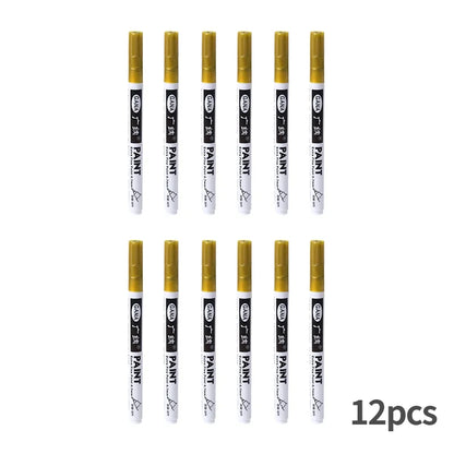 Fine tip permanent Paint Marker Pen DIY Paint Metallic Pen Permanent Gold SILVER Marker Touch Up,School Model Painting