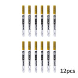 Fine tip permanent Paint Marker Pen DIY Paint Metallic Pen Permanent Gold SILVER Marker Touch Up,School Model Painting