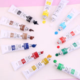 MOTARRO 12 Colors/Box Fabric Paint Set Permanent Textile Paint 12ml for Clothes Canvas Shoes Painting Supplies