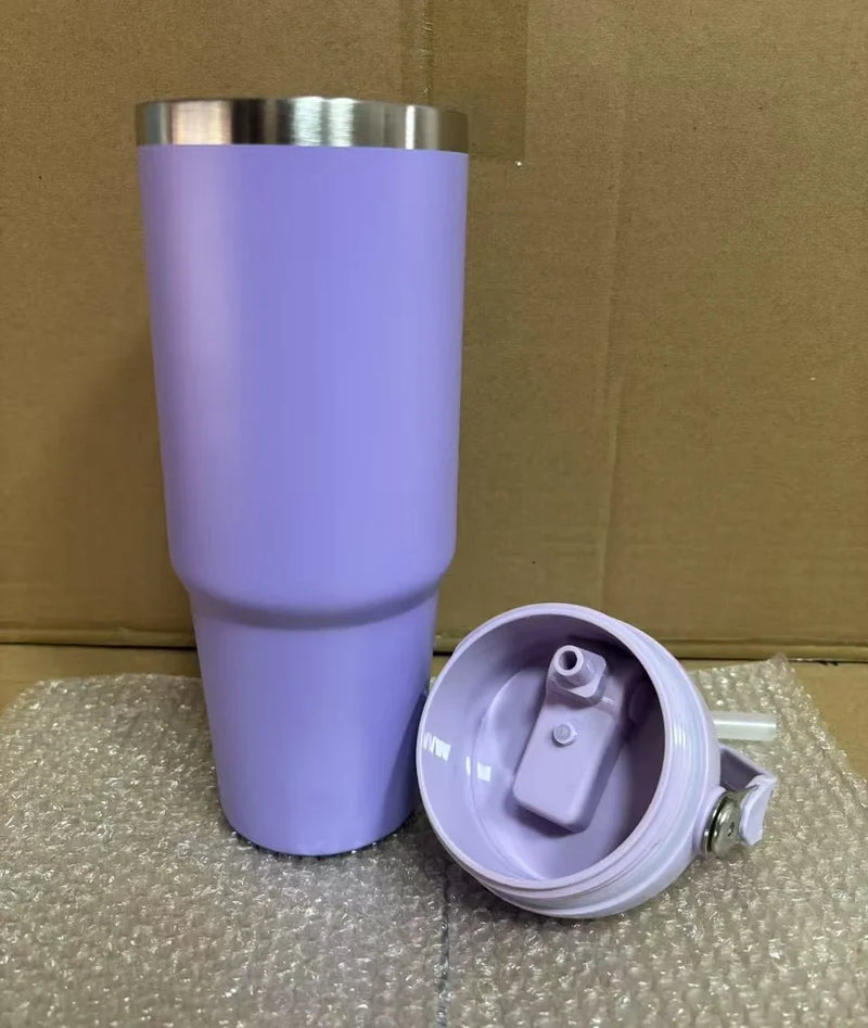 30 oz Premium Steel Travel Cup with Non-Slip Base - Car, Office, Hiking, Leak and Sweat Resistant Design