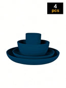 4/16/24pcs Reusable plastic tableware set, including plates, bowls and cups. Suitable for family picnics and school supplies
